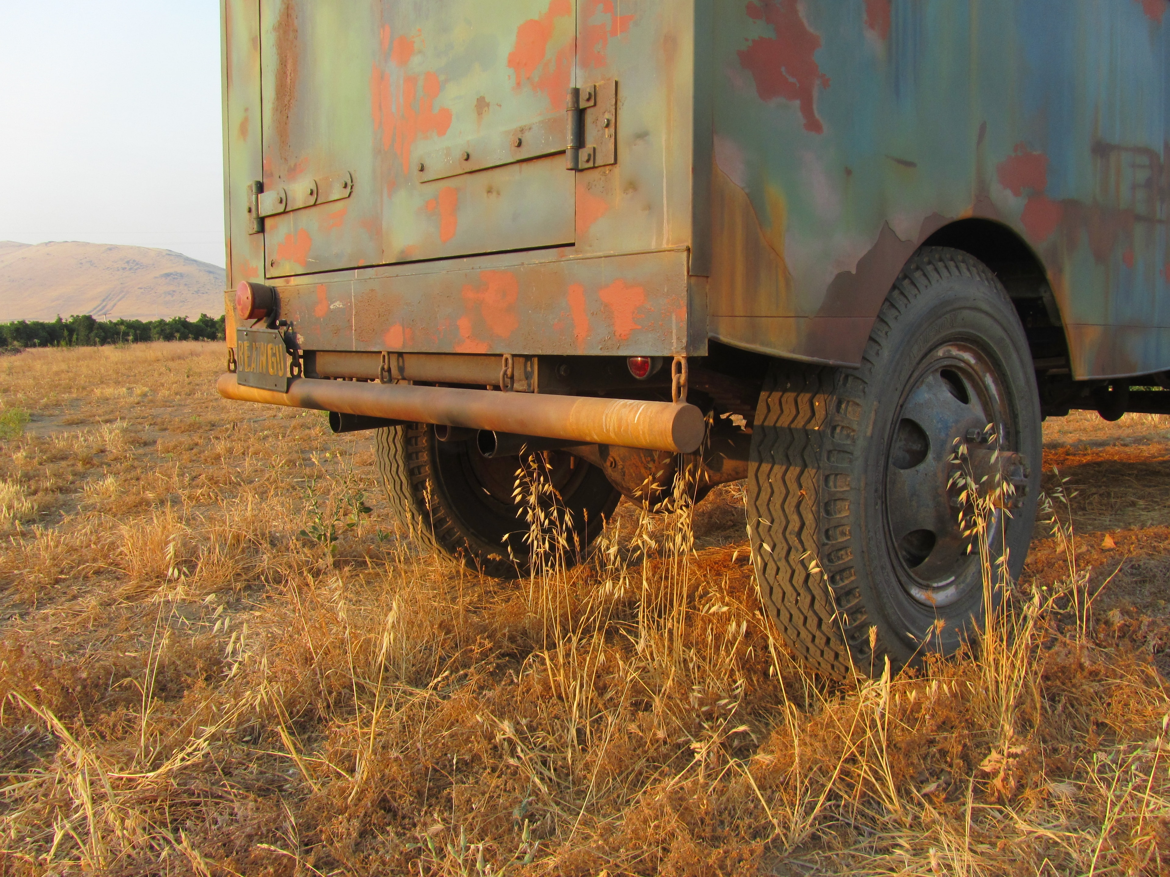 Abandoned truck overgrown field cinematic