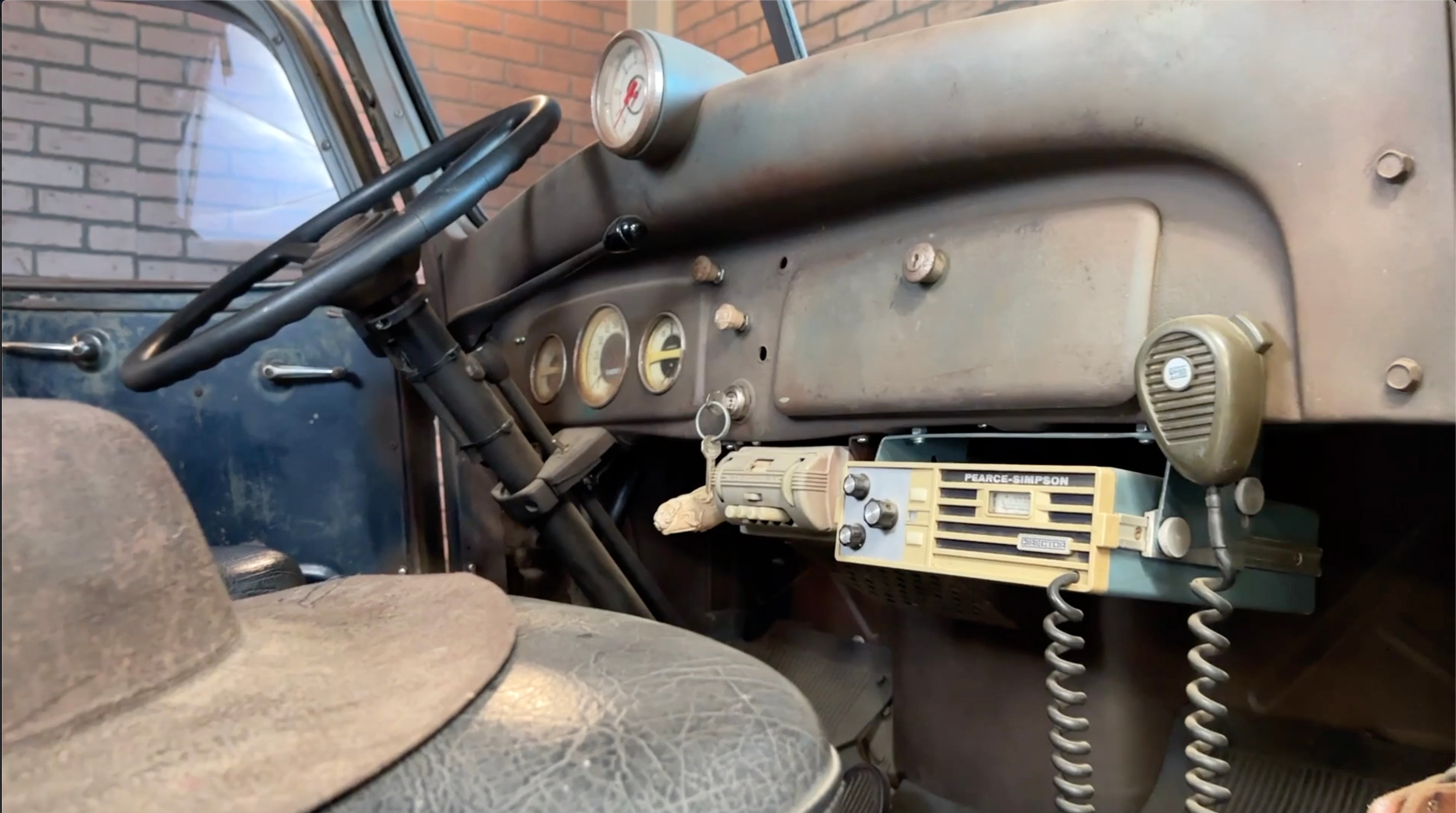 Truck interior cab detail