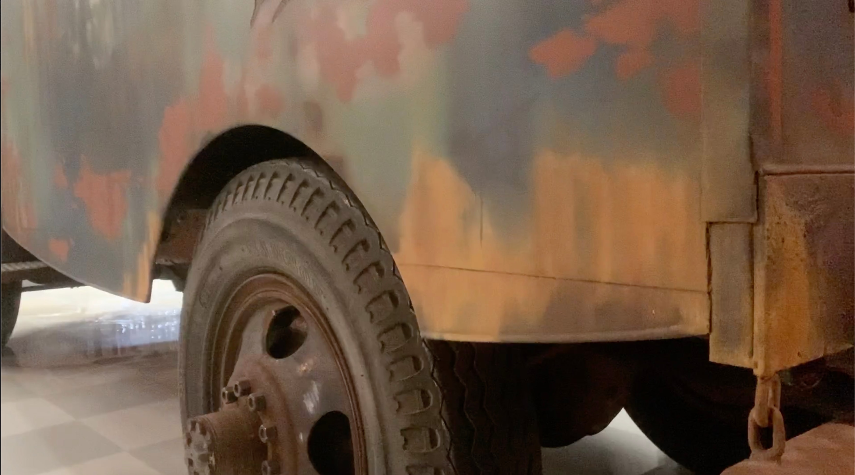 Truck among eucalyptus trees